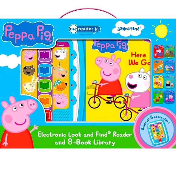 Peppa Pig - Electronic Me Reader Jr and 8 Look and Find Sound Book Library - Picture 1 of 2